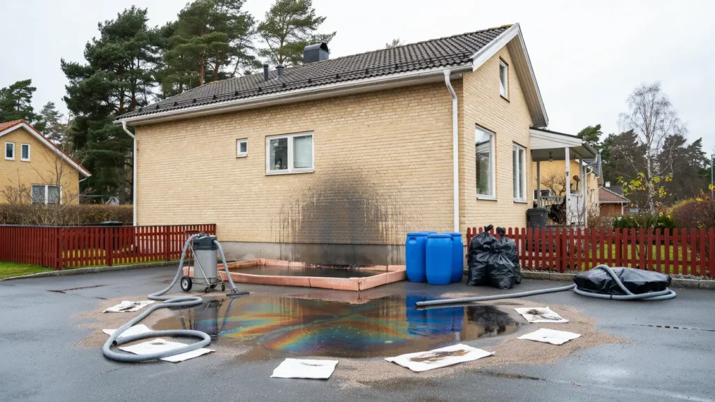 sanering av olja sot och kemikalier efter utslapp i vendelso haninge 3097